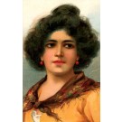 Art Nouveau Curly Girl Italian