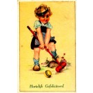 Croquet Playing Girl