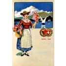 Swiss Woman in Costume Sailboat