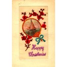 Embroidered Silk Sailboat Christmas