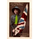 Girl Scout with Flag Real Photo