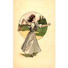 Art Nouveau Tennis Lady