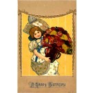 Art Nouveau Girl Flowers Birthday
